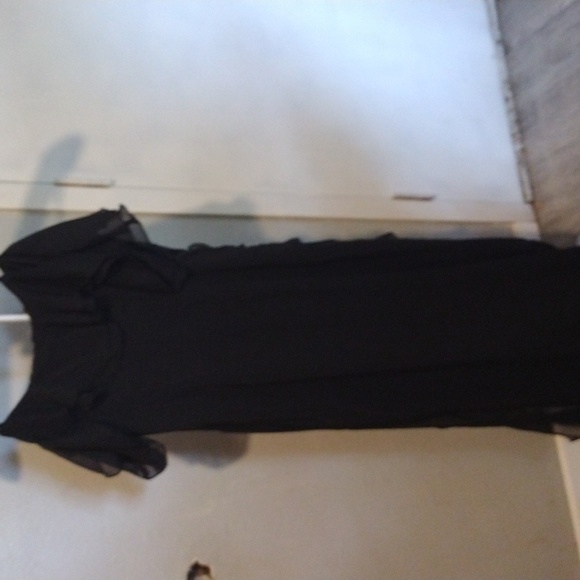 Wild Fable Black Ruffle Maxi Dress – Chic Short Sleeve, Effortless Elegance, NWT - Picture 4 of 6